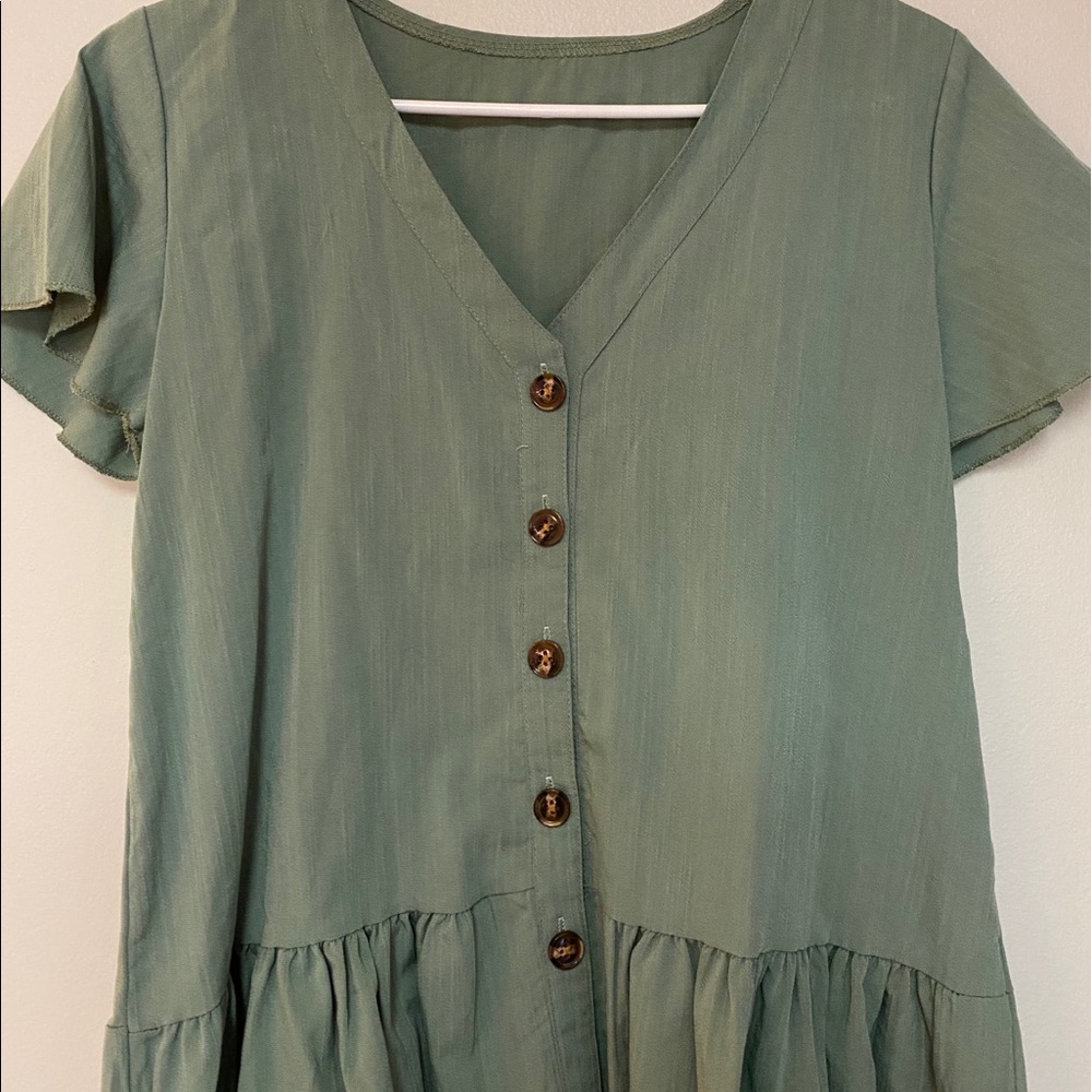 Shein Jade Button-up Blouse